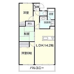 エイルマンション谷山中央 3LDKの間取図画像