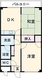 ガリレオ 2DKの間取図画像