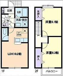 フルブルーム 2LDKの間取図画像