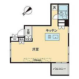 パークブリージェ井の頭 ワンルームの間取図画像