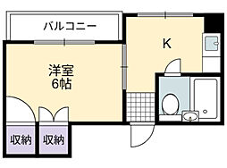 戸倉ビル 1Kの間取図画像