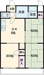 アベニュー黒崎 3DKの間取図画像