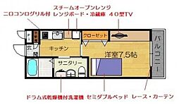 フィオレ 1Kの間取図画像
