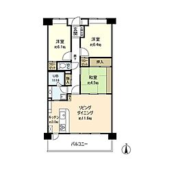 MFPRコート宮町 3LDKの間取図画像