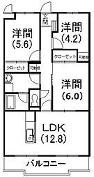 グリーン三ツ谷 3LDKの間取図画像