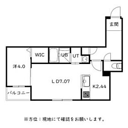 仮)千歳市本町2丁目MS 1LDKの間取図画像