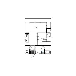 コーポ宗方 1LDKの間取図画像
