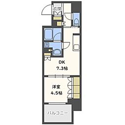ザパークハビオ堂島 1DKの間取図画像