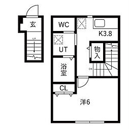 T-GRANDE ワンルームの間取図画像