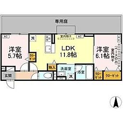 Premurosa 2LDKの間取図画像