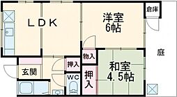 コーポみわ 2LDKの間取図画像