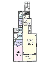 北小岩6丁目アパート(028790101) 1LDKの間取図画像