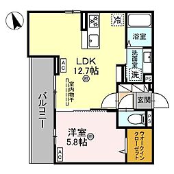 BlancFort北条宮の町 1LDKの間取図画像