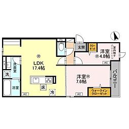 D's北条宮の町 2LDKの間取図画像