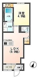 フィオーレ 1LDKの間取図画像