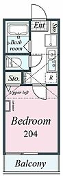 PALETTE笹野台 1Kの間取図画像