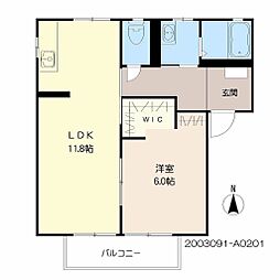 アネックス江下A 1LDKの間取図画像