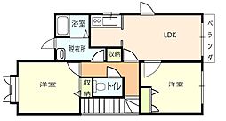 メゾンF4 2LDKの間取図画像