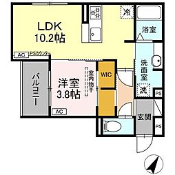 D-Hills矢崎町 1LDKの間取図画像