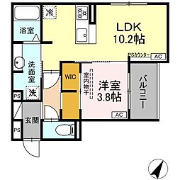 D-Hills矢崎町 1LDKの間取図画像