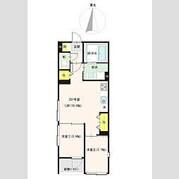 メゾン双葉 2LDKの間取図画像