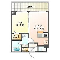 スペチアーレ伏見ウェスト 1LDKの間取図画像