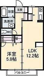 サンディアス砂山 1LDKの間取図画像