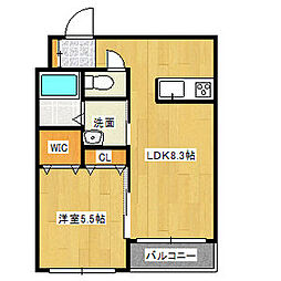 A BOND平岸 3階1LDKの間取り