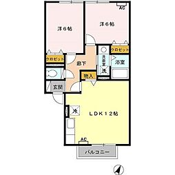 プレストンズ伍番館 2LDKの間取図画像