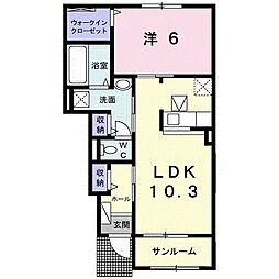 ルミナス 1LDKの間取図画像