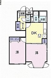 グレイトサクセスB 2DKの間取図画像
