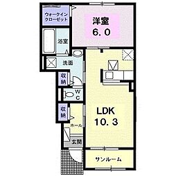 エレガントシーズン 1LDKの間取図画像