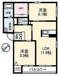 ユウメゾン原宿 2LDKの間取図画像