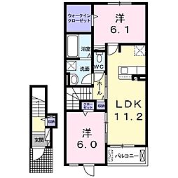 クイーンズK1 2LDKの間取図画像