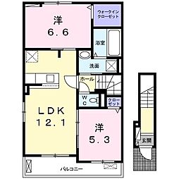 アンフィニボヌール 2LDKの間取図画像
