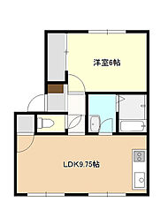 ビバライフ下條A 1LDKの間取図画像