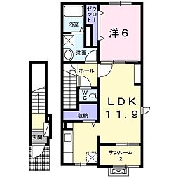 アマービレ 1LDKの間取図画像