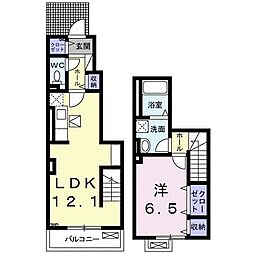 セイバリー1 1LDKの間取図画像