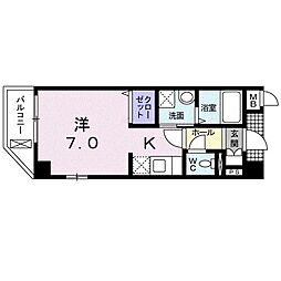 アルモニアエンネ 1Kの間取図画像
