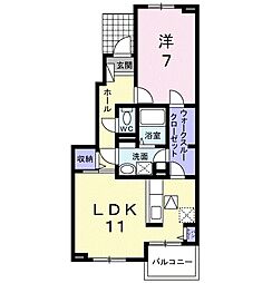 メルヘン　フォレスト　Ｂ 1階1LDKの間取り