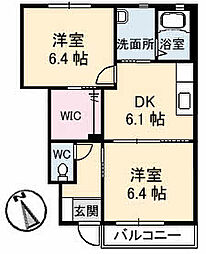 シャーメゾン　マニエール 1階2DKの間取り
