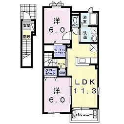 ラウレアA 2LDKの間取図画像