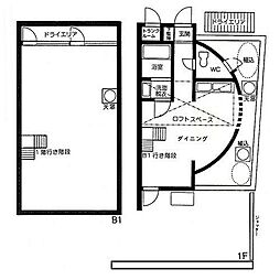 レイクサイド石神井 1DKの間取図画像