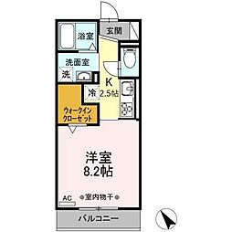 ベイフィールド 1Kの間取図画像