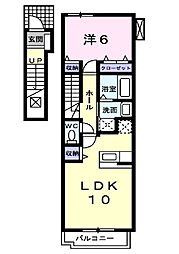 ブリリアント寺家1 1LDKの間取図画像