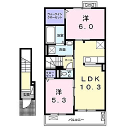 フロンティア1 2LDKの間取図画像