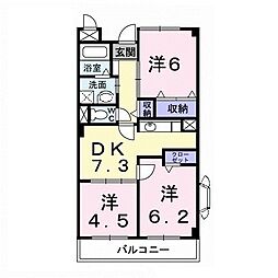 メゾンパルテール 3DKの間取図画像