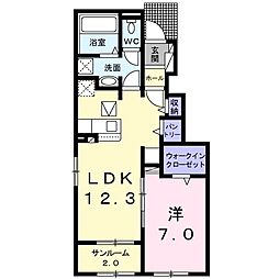 パールマリン1 1LDKの間取図画像