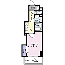 アルカディア5 1Kの間取図画像