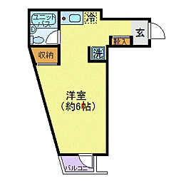 スカイコート大宮2 ワンルームの間取図画像